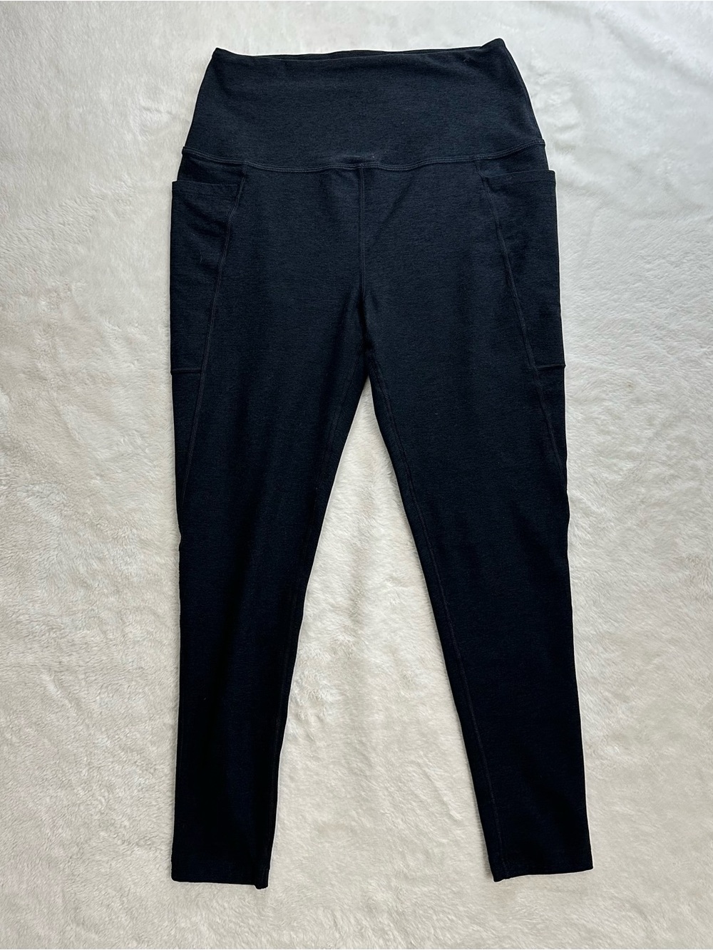 Beyond Yoga Spacedye Out Of Pocket High Waisted Midi Leggings Heathered Black L